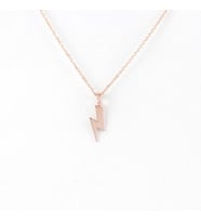 Kişiye Özel Minimal Şimşek Figürlü Kolye 925K Gümüş (Rose)