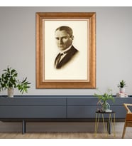 Altın Varaklı Paspartulu Çerçeveli Tablo hb628