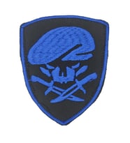 Single Sword Nakış Patch - Büyük Boy Bere-Bıçak Peç SİYAH-MAVİ