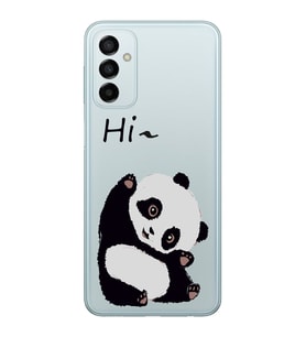 Samsung Galaxy M23 Uyumlu Sevimli Panda Desenli Şeffaf Telefon Kılıfı