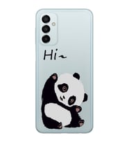 Samsung Galaxy M23 Uyumlu Sevimli Panda Desenli Şeffaf Telefon Kılıfı