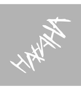 Hahah Araba Sticker siyah 16x14 CM (Beyaz)