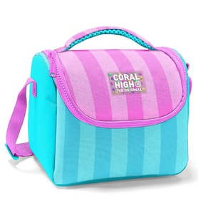 Coral High İlkokul Kız Çocuk Okul Beslenme Çantası, Turkuaz Pembe Çizgili, Termoslu (Isı Yalıtımlı)