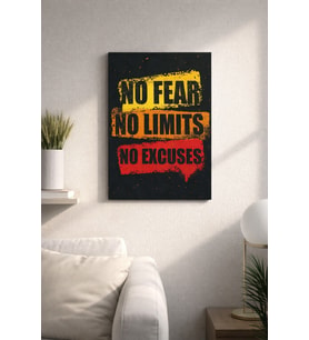NO FEAR&NO LİTİMES&NO EXCUSES YAZILI MDF TABLO (27X18)