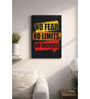 NO FEAR&NO LİTİMES&NO EXCUSES YAZILI MDF TABLO (27X18)