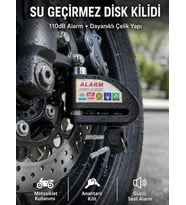 Suya Dayanıklı 110dB Alarmlı Çelik Disk Kilidi Yeni Nesil