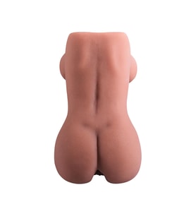 Gerçekçi Göğüslü Va*jina Mastürbatör – Koyu Ten, 600g, Yumuşak Silikon
