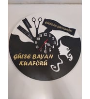 Kuaför veya Güzellik Merkezi Kişiye Özel İsim yazılı Duvar Saati