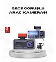 Full HD Üç Kameralı Araç Kamerası G-Sensörlü ve Gece Görüşlü