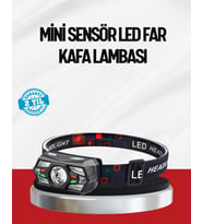 Sensörlü LED Kafa Lambası Kırmızı Beyaz Işık Ayarlanabilir