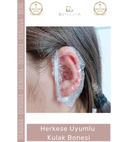 #KulakBonesi Su Geçirmez Şeffaf Polietilen Lastikli Esnek Hijyenik Koruyucu Banyo Kulak Bonesi 100 A