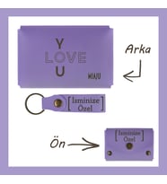 Mor Menekşe, Romantik Hediye I LoVE YOu, Armalı, İsme Özel Cüzdan Ve Anahtarlık, Mükemmel Hediyelik (Lila - Mor)