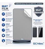 SChitec SAMSUNG Galaxy Tab 3 Lite SM-T116 Uyumlu Ön Yüzey Mat Hidrojel Ekran Koruyucu