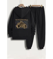 Unisex Arid Mountain Baskılı Eşofman Takımı (Siyah)