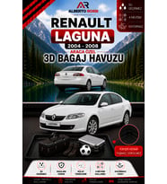Renault Laguna 2004 - 2008 Araca Özel 3D Bagaj Havuzu