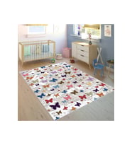 Rovigo Home Dijital Baskı Yıkanabilir Kaymaz Taban Çocuk Halısı RVG4104-SD760 (Beyaz)