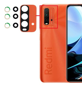 Xiaomi Redmi 9T Kamera Lensi Camı Full M2010J19SG M2010J19SY (Kırmızı)