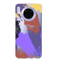 Huawei Mate 30 Uyumlu Kapak Brush Stroke Tasarımlı Şeffaf Silikon Kılıf