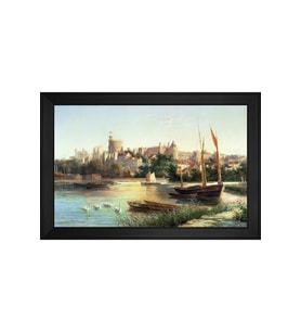 Manzara Temalı Kanvas Tablo 80 x 110 cm Siyah Çerçeve
