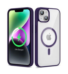 Lexroo iPhone 14 Kılıf M-safe Wireless Şarj Özellikli Silikon Ege Kılıf - Derin Mor