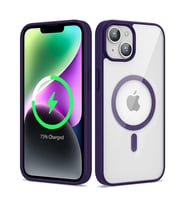 Lexroo iPhone 14 Kılıf M-safe Wireless Şarj Özellikli Silikon Ege Kılıf - Derin Mor