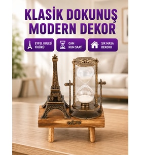 Masa Üstü Ahşap Kum Saati – Dekoratif, Dayanıklı ve Şık