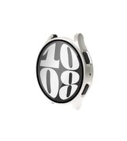 Samsung Galaxy Watch 6 40mm Uyumlu Sert PC Kasa ve Ekran Koruyucu Zore Watch Gard 14 (Bej)