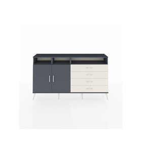 Arges Konsol 5 Raflı 4 Çekmeceli 2 Kapaklı 176x30x99 Antrasit-Antrasit/Aytaşı