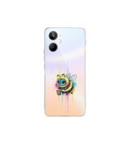 Realme 10 4G ile uyumlu Splash arı tasarımlı şeffaf silikon kılıf