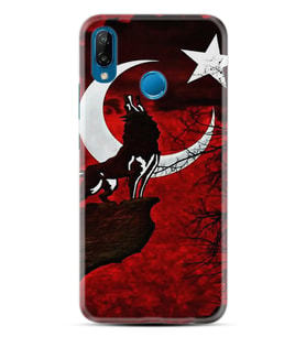 Huawei P20 Lite Mate 10 20 Lite Pro P40 Lite KılıfDesemli Silikon Wolf and Moon 2 1381