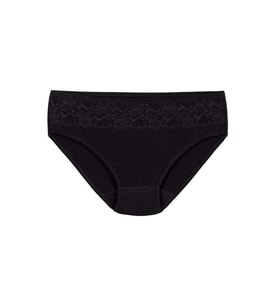 12 Adet Yıldız Bayan Likralı Dantelli Bikini Külot Siyah 3786