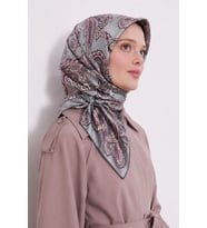 Lesscarves Desenli Pamuk İpek Eşarp LS2207