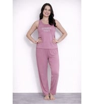Kadın 20604 Kolsuz % 100 Pamuk Pijama Takımı