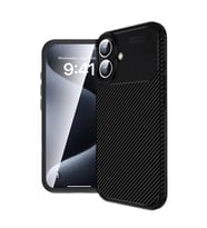 Apple İphone 16 Kılıf Auto Focus Karbon Kapak - Siyah
