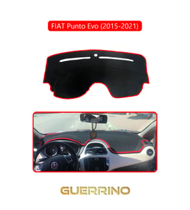 FIAT Punto Evo 2015-2021 Modellerine UygunTORPİDO KORUMA HALISI KIRMIZI KENAR