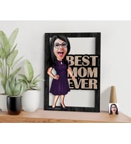 BK Gift Kişiye Özel Anneler Günü Karikatürlü 3D Ahşap Tablo, Anneye Hediye, Anneler Günü Hediyesi-5