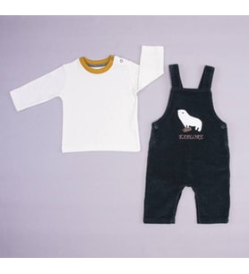 Kidaxi Sevimli Ayı Salopet Sweatshirt Takım 1-12 Ay Yeşil