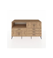 Kronos Konsol 2 Raflı 4 Çekmeceli 4 Kapaklı 176x59x99 Çam-Çam