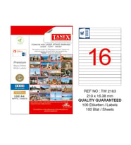 TANEX 2163 LASER ETİKET 210x16.38mm 2x100 200 ADET