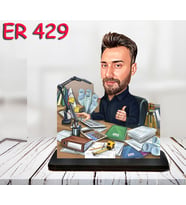 Kişiye Özel Ahşap Biblo - Erkek Meslek Karikatür Biblo 69