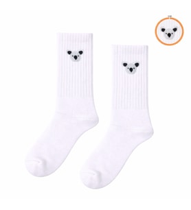 Koala Nakışlı unisex beyaz Çorap