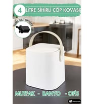 4 Litre Sihirli Çöp Kovası, Saplı, İç Kovalı, Ofis ve Mutfak için