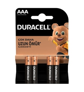 Duracell LR03 MN2400 AAA İnce Alkalin Pil 4 lü Paket İnce Kumanda Pili İnce Kalem Pil