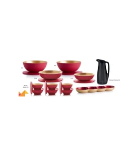 Tupperware Berrak Kırmızı Gold Çeyiz Set