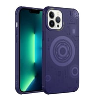 Apple iPhone 12 Pro Max Kılıf Zore Wireless Şarj Özellikli Desenli Hot Kılıf (Mor)