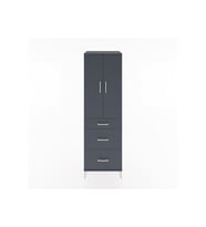 Hyperion Dolap Tek Raflı 3 Çekmeceli Tek Askılı 60x44x195 Antrasit-Antrasit