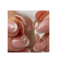 Gümüş Sallantılı Rose Minimal Çiçek Kadın Küpe CSR2185731
