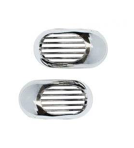 Krom Yan Sinyal Çerçevesi Kafesli Izgaralı Kapak 10x5cm 2 Parça