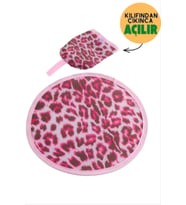 Leopar Desenli Kore Yelpaze