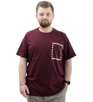 Mode XL Erkek Büyük Beden T-Shirt Pamuklu Baskılı Bisiklet Yaka Tişört NUMBER U24051 Mürdüm